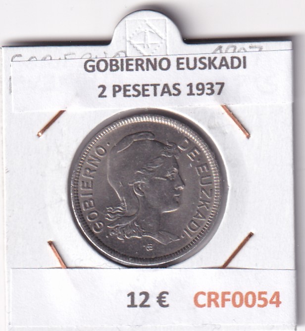 CRF0054 CRF0054 MONEDA ESPAÑA GOBIERNO EUSKADI 2 PESETAS 1937 - Imagen 1