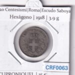 CRF0063 MONEDA ITALIA 20 CENTESIMI ROMA 1918