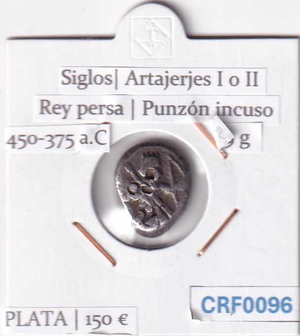 CRF0096 CRF0096 MONEDA PERSA SIGLOS ARTAJERJES I O II REY PERSA PUNZON INCUSO 450-375 A.C - Imagen 1