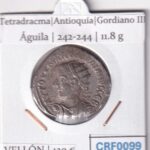 CRF0099 MONEDA TETRADRACMA ANTIOQUIA GORDIANO III AGUILA 242-244