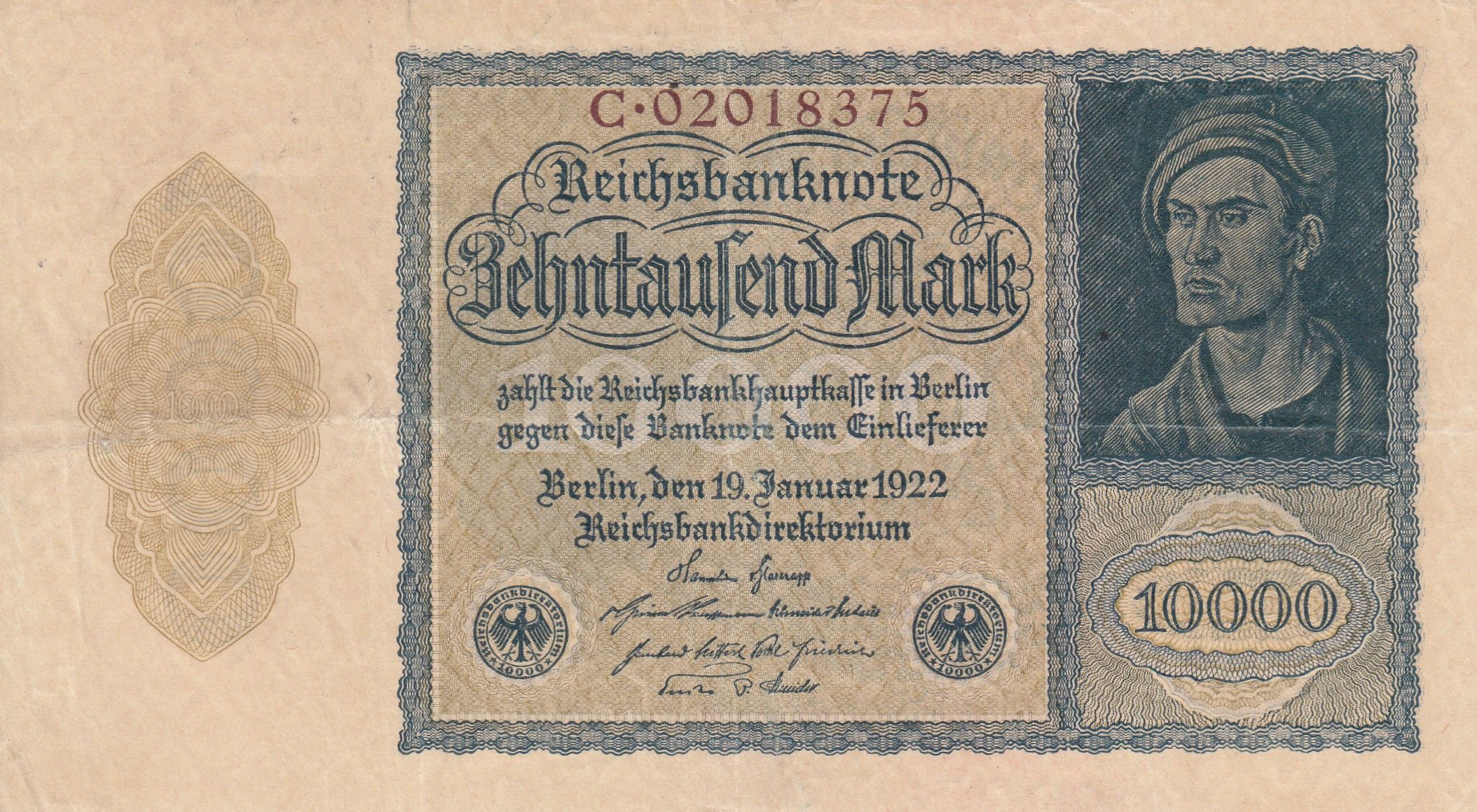 CRJ1276 CRJ1276 BILLETE ALEMANIA 10.000 MARCOS 1922 P-72/2 - Imagen 1