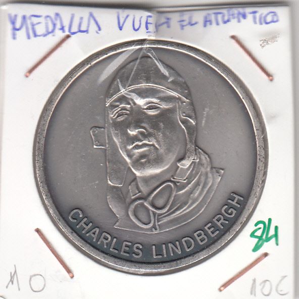 CRM0084 CRM0084 MEDALLA CHARLES LINDBERGH VUELO ATLANTICO - Imagen 1