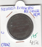CRM0145 MEDALLA EXPOSICION REGIONAL CADIZ 1879