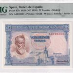 CRPMG051 BILLETE ENCAPSULADO ESPAÑA 25 PESETAS 1936 SERIE A PMG 64