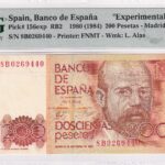CRPMG059 BILLETE ENCAPSULADO ESPAÑA 200 PESETAS 1980 SERIE 8B ENCAPSULADO PMG 63