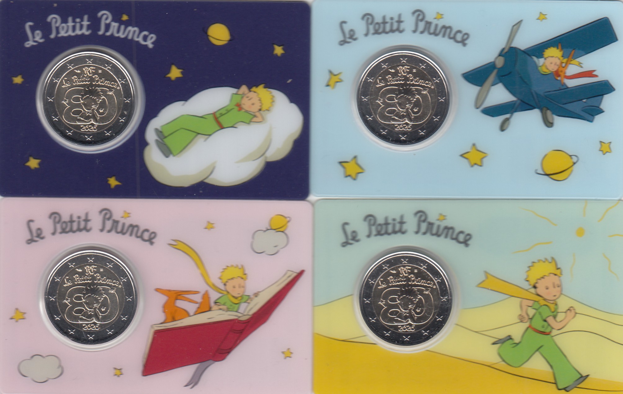 HEUR0702 HEUR0702 JUEGO 4 CARTERAS EUROS FRANCIA 2026 EL PRINCIPITO COIN CARDS - Imagen 1