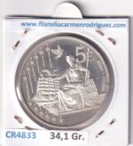 CR4833 MONEDA DINAMARCA 5 EUROS 2002 PRUEBA PLATA - Imagen 2