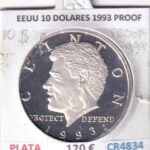 CR4834 MONEDA EEUU 10 DOLARES 1993 PROOF PLATA
