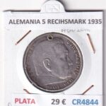 CR4844 MONEDA ALEMANIA 5 RECIHSMARK 1935 PLATA