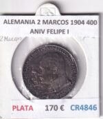 CR4846 MONEDA ALEMANIA 2 MARCOS 1904 400 ANIV FELIPE I PLATA