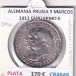 CR4848 MONEDA ALEMANIA PRUSIA 3 MARCOS 1911 GUILLERMO II PLATA