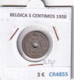 CR4855 MONEDA BELGICA 5 CENTIMOS 1920