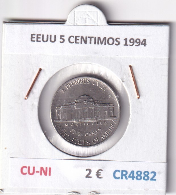 CR4882 CR4882 MONEDA EEUU 5 CENTIMOS 1994 CU-NI - Imagen 1