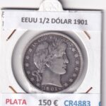 CR4883 MONEDA EEUU 1/2 DÓLAR 1901 PLATA
