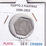 CR4899 MONEDA EGIPTO 2 PIASTRAS 1936-1952 PLATA