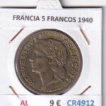 CR4912 MONEDA FRANCIA 5 FRANCOS 1940 ALUMINIO
