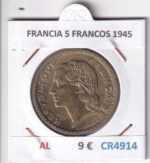 CR4914 MONEDA FRANCIA 5 FRANCOS 1945 ALUMINIO