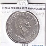 CR4937 MONEDA ITALIA 20 LIRAS 1928 EMANUELLE III