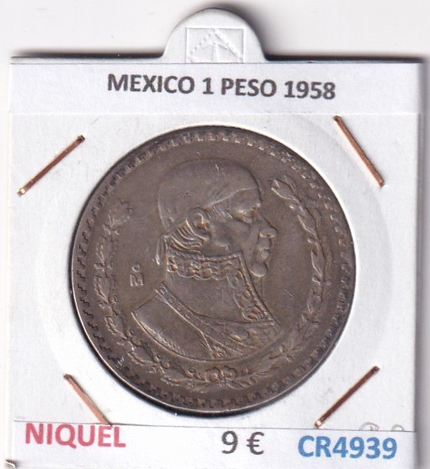 CR4939 CR4939 MONEDA MEXICO 1 PESO 1958 NIQUEL - Imagen 1