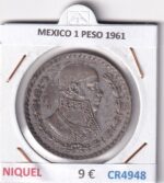 CR4948 MONEDA MEXICO 1 PESO 1961 NIQUEL