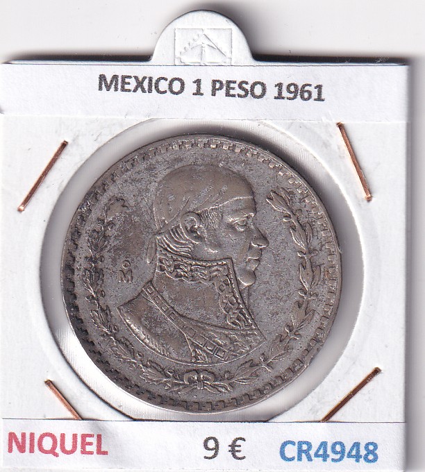 CR4948 CR4948 MONEDA MEXICO 1 PESO 1961 NIQUEL - Imagen 1