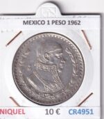 CR4951 MONEDA MEXICO 1 PESO 1962 NIQUEL