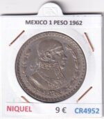 CR4952 MONEDA MEXICO 1 PESO 1962 NIQUEL