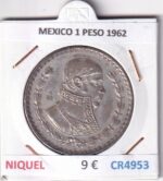 CR4953 MONEDA MEXICO 1 PESO 1962 NIQUEL