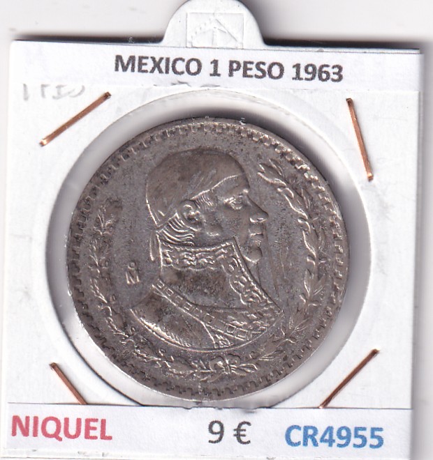 CR4955 CR4955 MONEDA MEXICO 1 PESO 1963 NIQUEL - Imagen 1