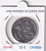 CR4989 MONEDA SAN MARINO 10 EUROS 2020 CU-NI