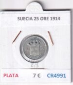 CR4991 MONEDA SUECIA 25 ORE 1914 PLATA
