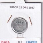 CR4992 MONEDA SUECIA 25 ORE 1937 PLATA