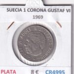 CR4995 MONEDA SUECIA 1 CORONA GUSTAF VI 1969 PLATA