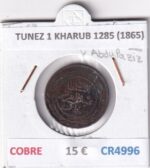 CR4996 MONEDA TUNEZ 1 KHARUB 1285 (1865) COBRRE