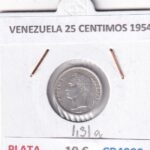 CR4999 MONEDA VENEZUELA 25 CENTIMOS 1954 PLATA