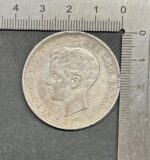 CRBAN427 MONEDA ESPAÑA ALFONSO XIII 1 PESO 1895 PUERTO RICO BORRADO P.L.G.D.D. PLATA - Imagen 3