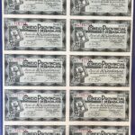 CRBL0384 UNCUT 10 BILLETES ESPAÑA LOCAL BADAJOZ 50 CENTIMOS NUEVO