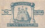 CRBL0535 BILLETE ESPAÑA LOCAL D'ULLDECONA 50 CENTIMOS 1937 SIN SERIE S/C - Imagen 2