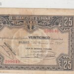 CRBL0558 BILLETE ESPAÑA BILBAO 25 PESETAS 1937 MBC