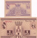 CRBL0613 LOTE 2 BILLETES LOCAL ESPAÑA ALBACETE 1937  1 PESETAS Y 25 CTS MBC - Imagen 2