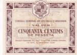 CRBL0616 BILLETE LOCAL ESPAÑA VAL PER 50 CENTIMOS RARO SIN CIRCULAR