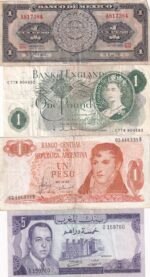 CRBL0627 LOTE DE 4 BILLETES EXTRANJEROS DIFERENTES MBC