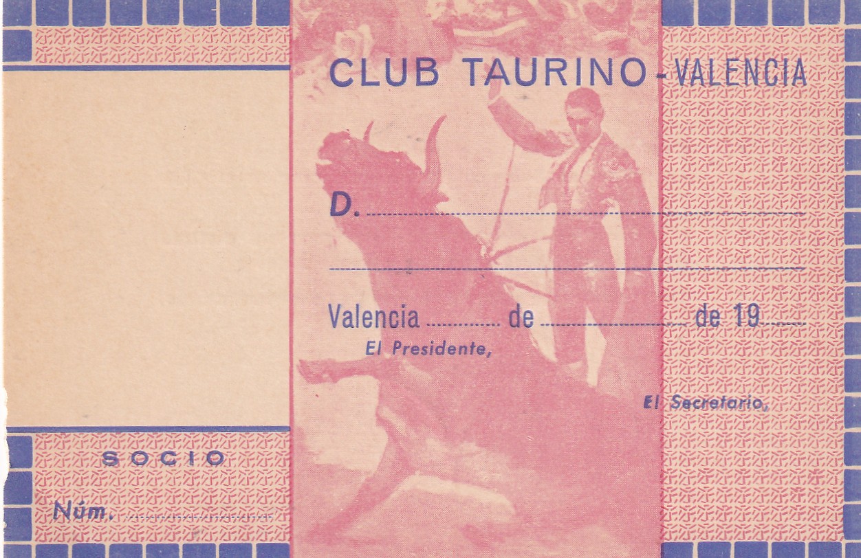 CRBL0634 CRBL0634 CARNET TAURINO DE VALENCIA SIN USAR - Imagen 1