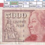 CRBX3196 BILLETE CHILE 5000 PESOS 2007 SERIE TE BC