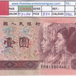 CRBX3200 BILLETE CHINA 1 YUAN 1996 SERIE XH EBC