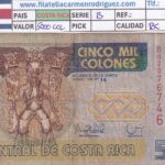 CRBX3202 BILLETE COSTA RICA 5000 COLONES 1996 SERIE B USADO