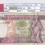 CRBX3238 BILLETE MALTA 2 LIRAS 1967 SERIE A BC+