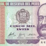 CRBX3262 BILLETE PERU 5000 INTIS 1988 SIN CIRCULAR