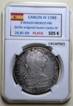 CRCAP003 MONEDA ESPAÑA CARLOS IV 8 REALES 1789 MEXICO FM BUSTO CARLOS III