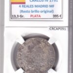 CRCAP091 MONEDA ESPAÑA CARLOS IV 4 REALES 1791 MADRID MF RBO PLATA